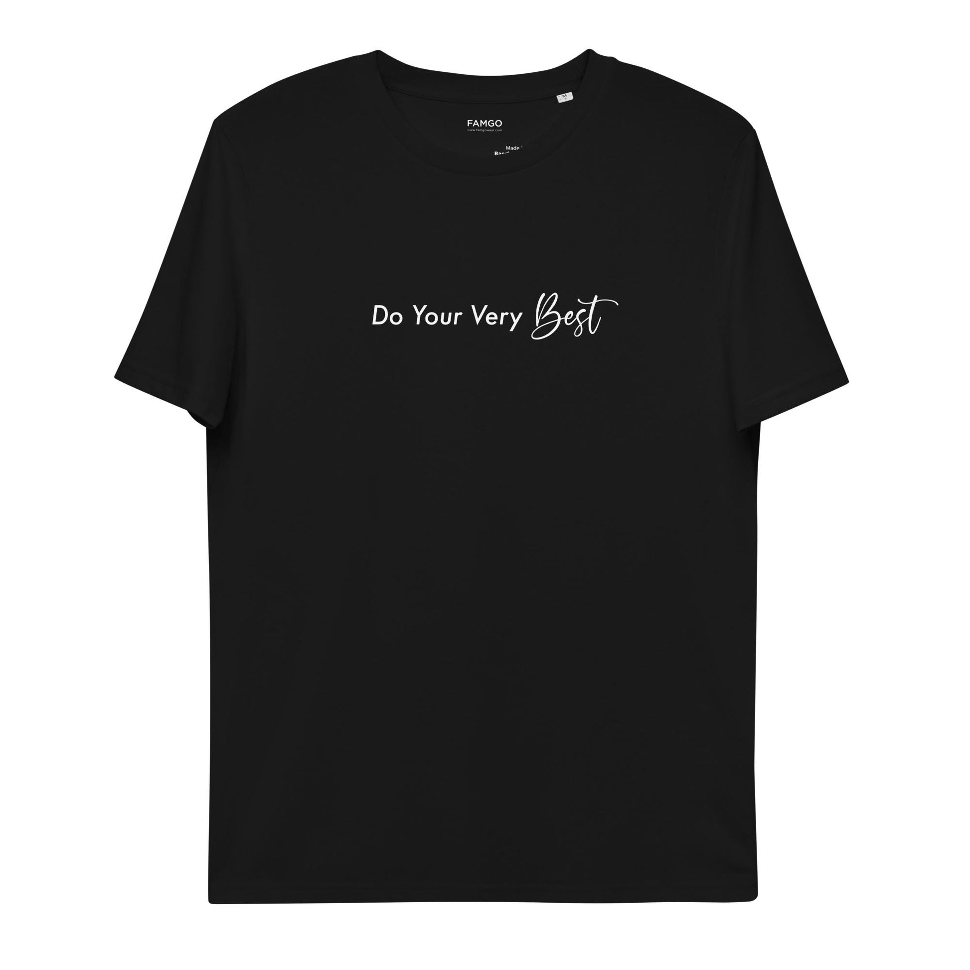 Women black motivational t-shirt with motivational quote, "Do Your Very Best."