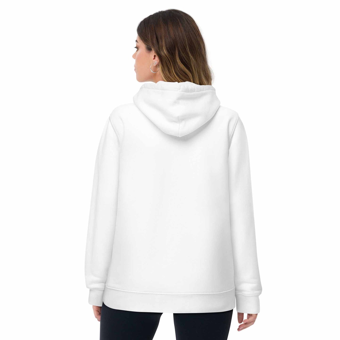 Women white organic cotton hoodie with inspirational quote, "Yes You Can."