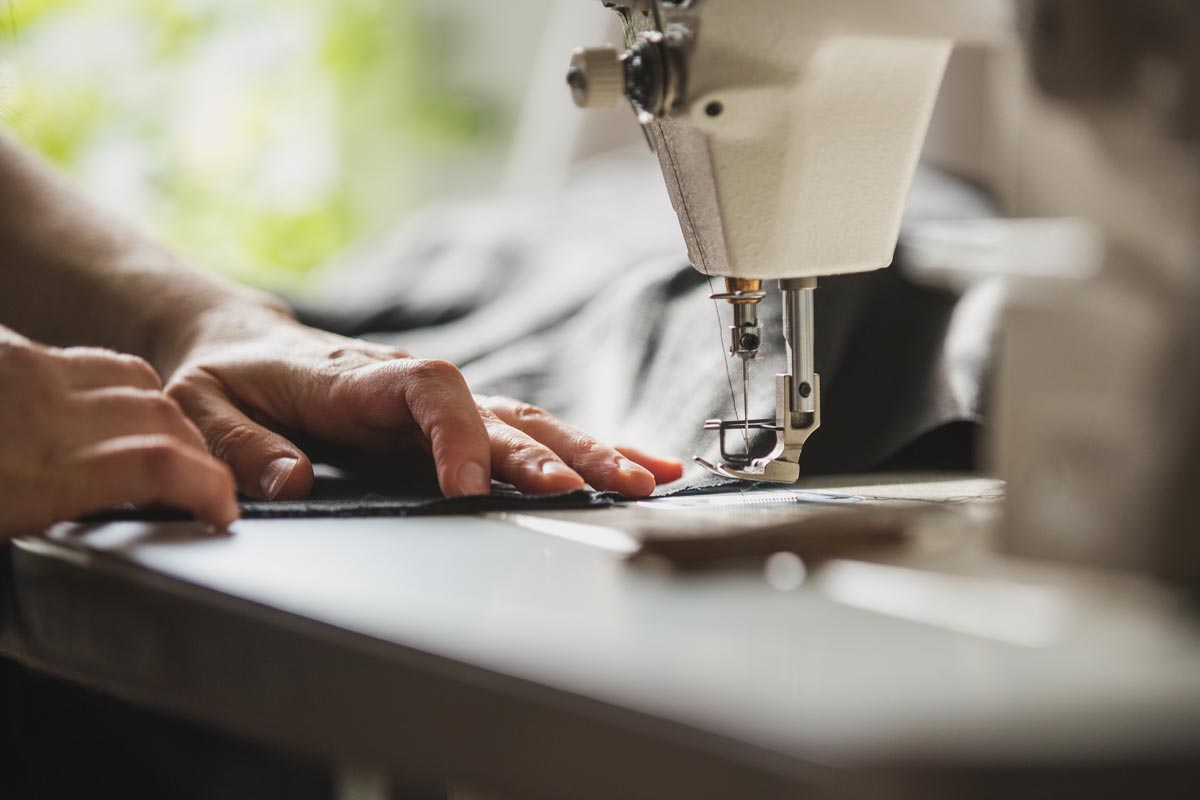 Sewing machine making made to order clothing