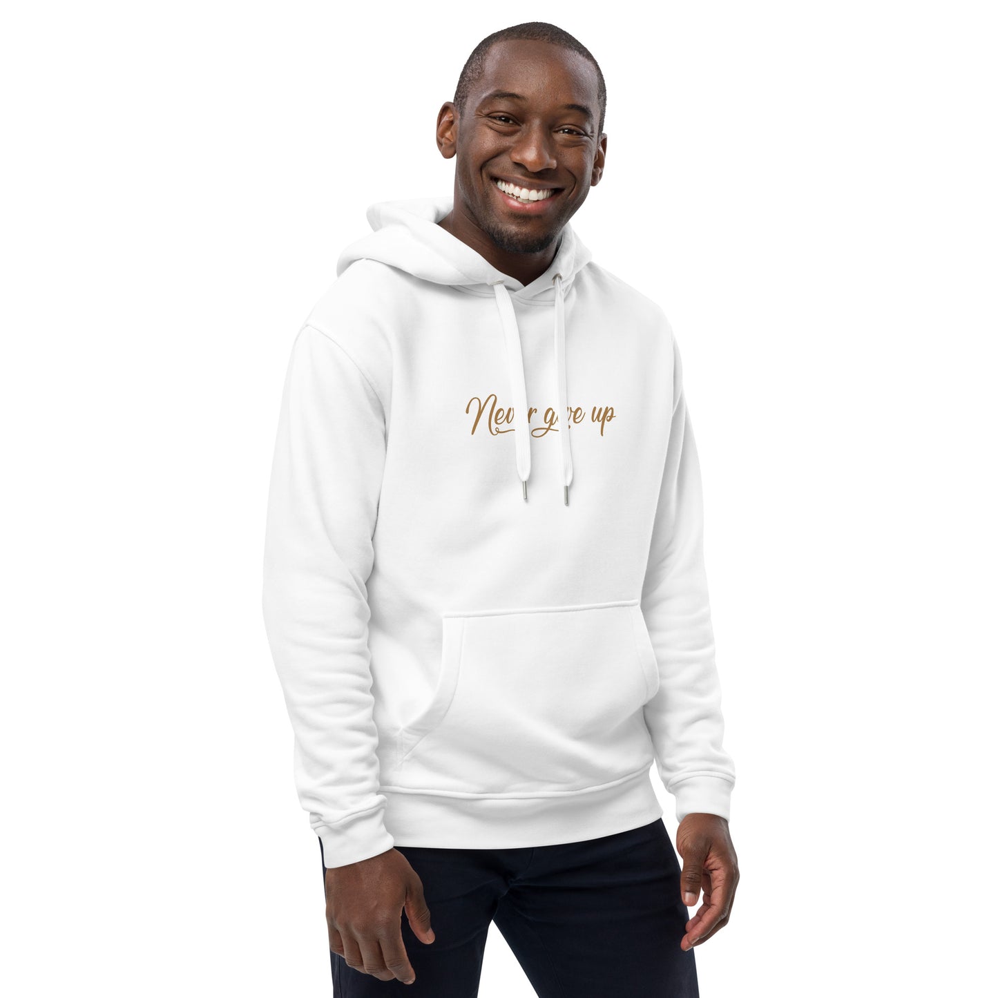 Never Give Up Men's Premium Organic Cotton Hoodie