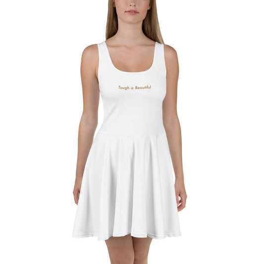 Tough is Beautiful White Skater/Tennis Dress