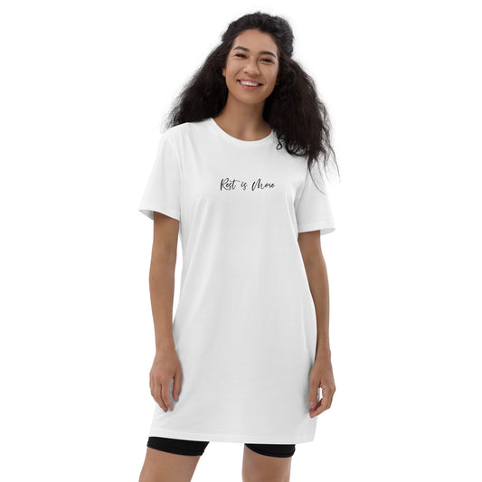 Rest Is More Women's 100% Organic Cotton T-Shirt Dress Loungewear