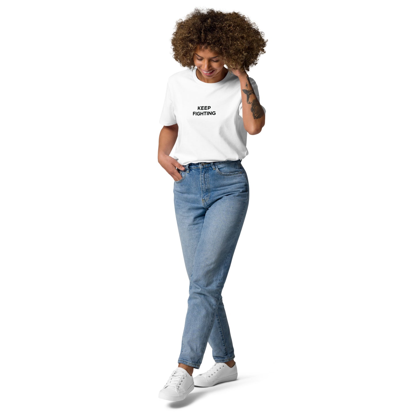 Keep Fighting Women's Oversized 100% Organic Cotton T-Shirt