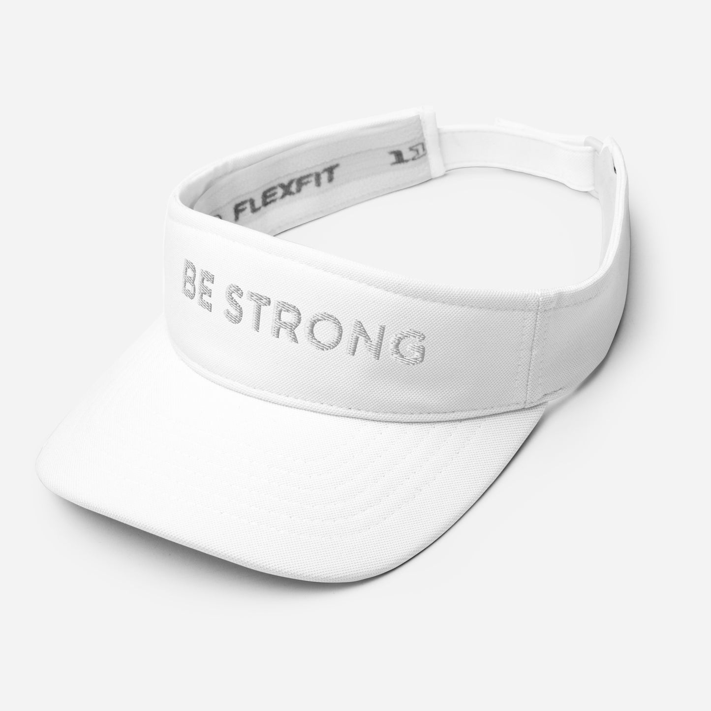 Be Strong Men's Inspirational White Visor Hat